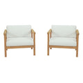 Bayport 2 Piece Outdoor Patio Teak Set - Natural White