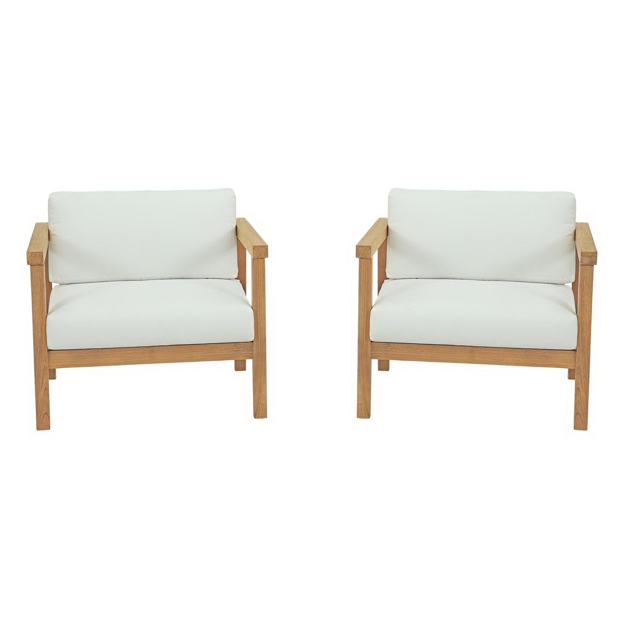 Bayport 2 Piece Outdoor Patio Teak Set - Natural White