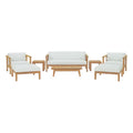 Bayport 8 Piece Outdoor Patio Teak Set - Natural White