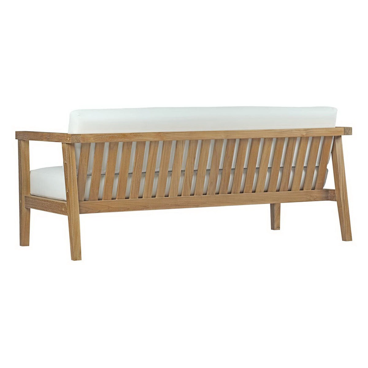 Bayport 4 Piece Outdoor Patio Teak Set - Natural White (2 Armchairs, Coffee Table, Loveseat)
