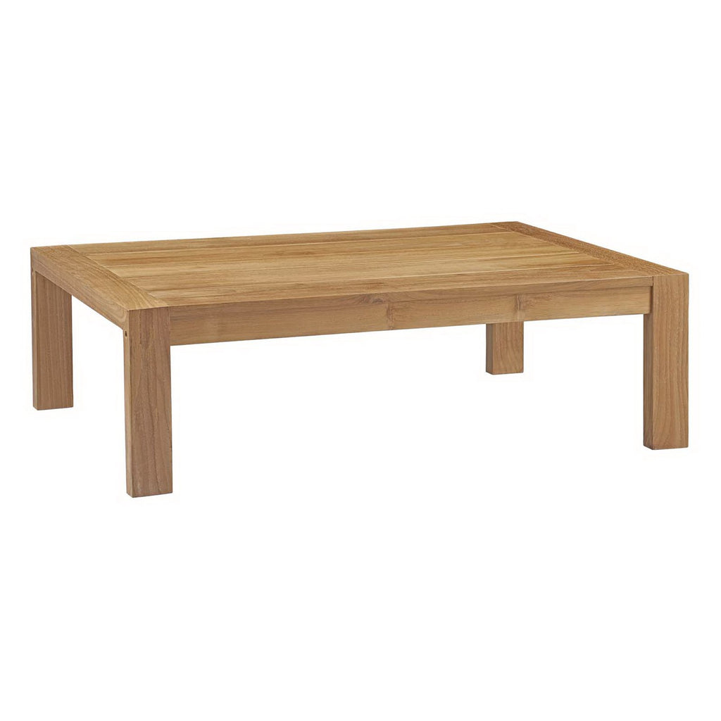 Upland 3 Piece Outdoor Patio Teak Set - Natural White (2 Armchairs, Coffee Table)