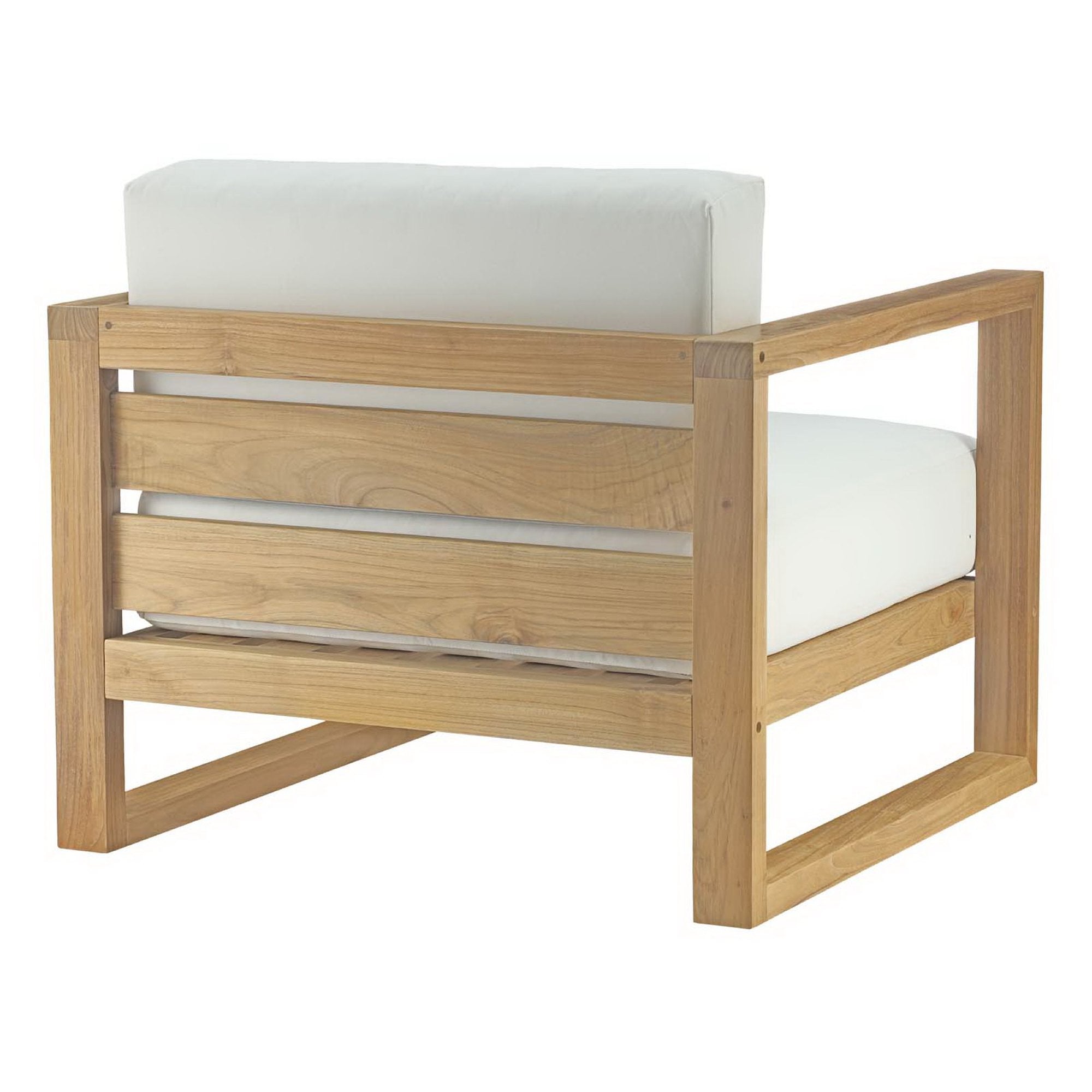 Upland 5 Piece Outdoor Patio Teak Set - Natural White