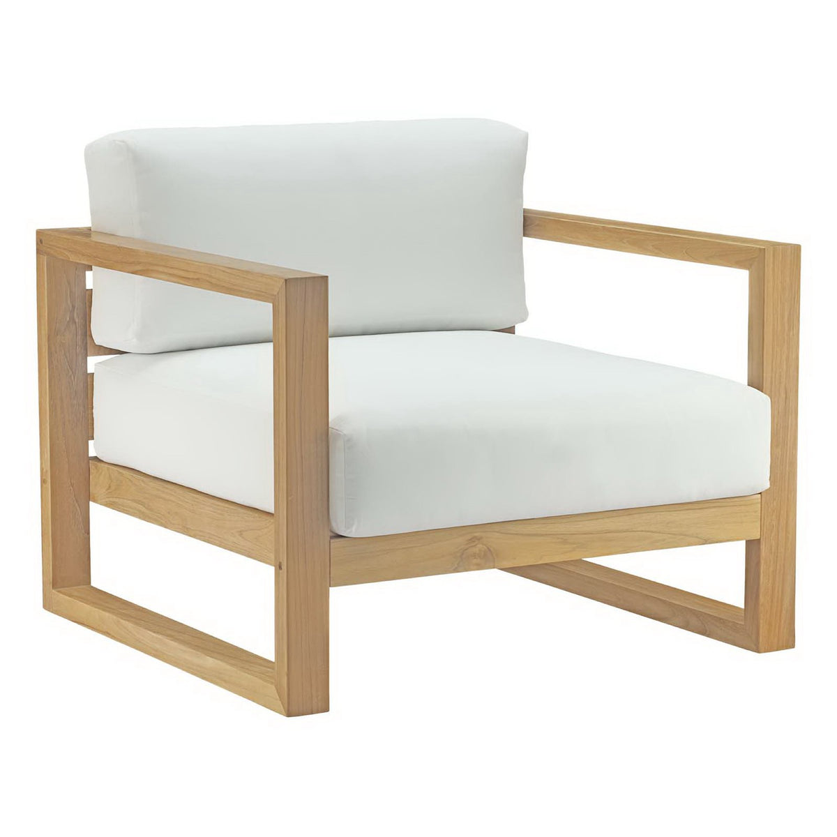 Upland 4 Piece Outdoor Patio Teak Set - Natural White