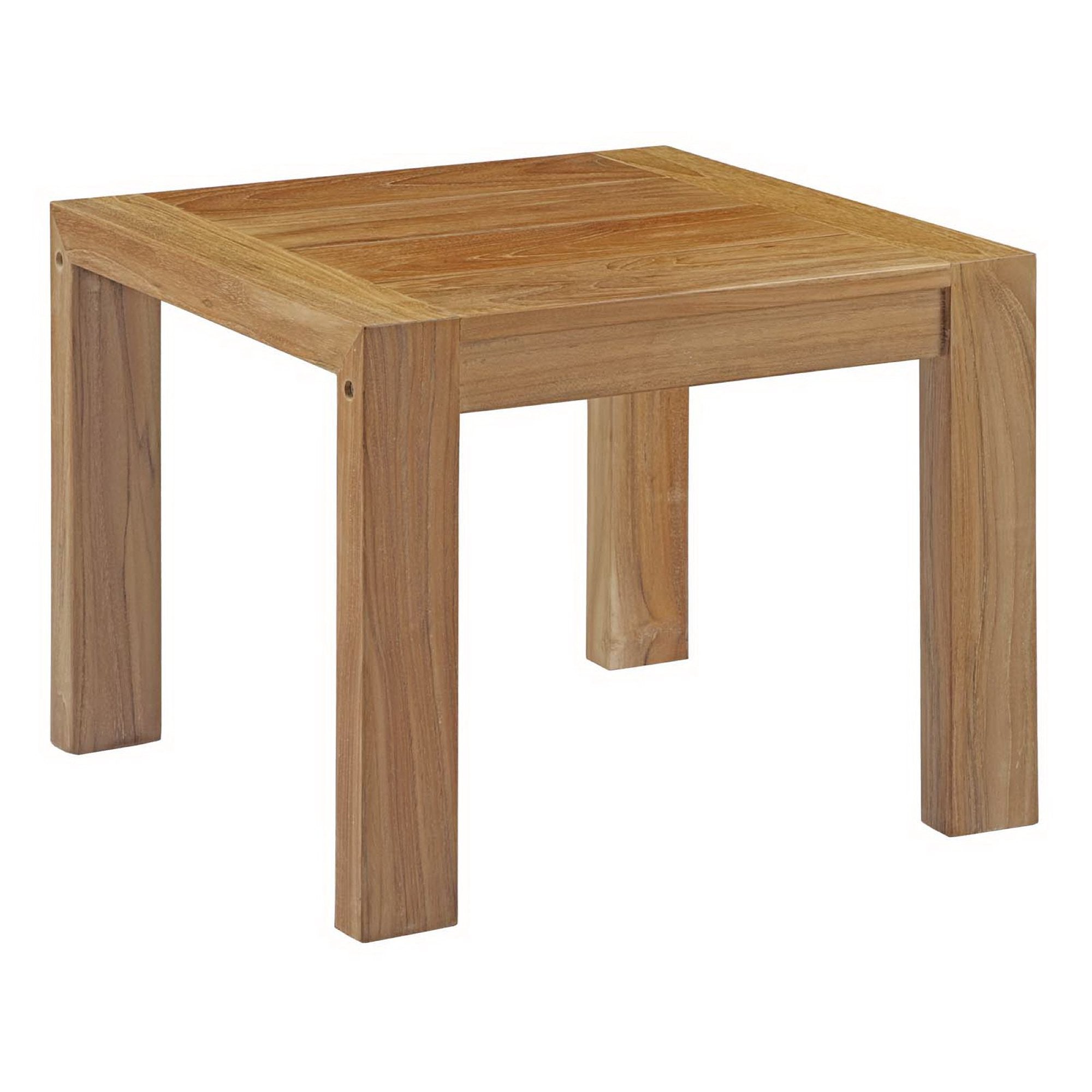 Upland 3 Piece Outdoor Patio Teak Set - Natural White (2 Armchairs, Side Table)