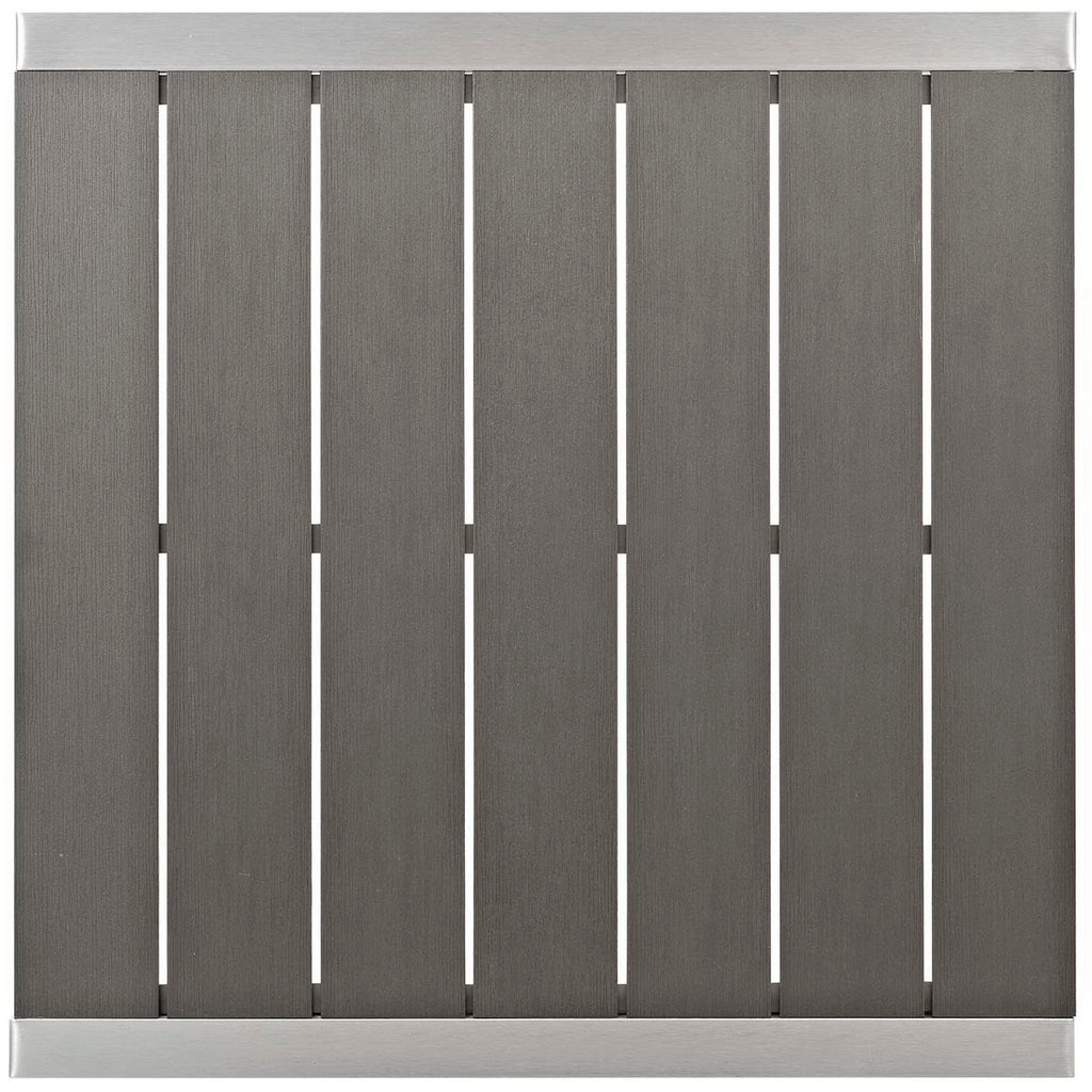 Shore 3 Piece Outdoor Patio Aluminum Pub Set - Silver Gray (EEI-3157-SLV-GRY-SET)