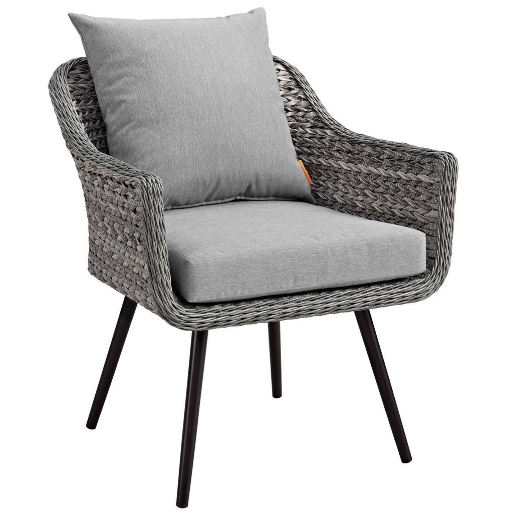 Endeavor Outdoor Patio Wicker Rattan Armchair Set of 2 - Gray Gray
