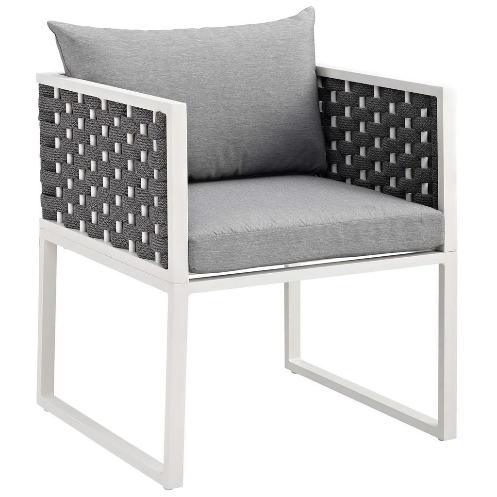 Stance Outdoor Patio Aluminum Dining Armchair Set of 2 - White Gray