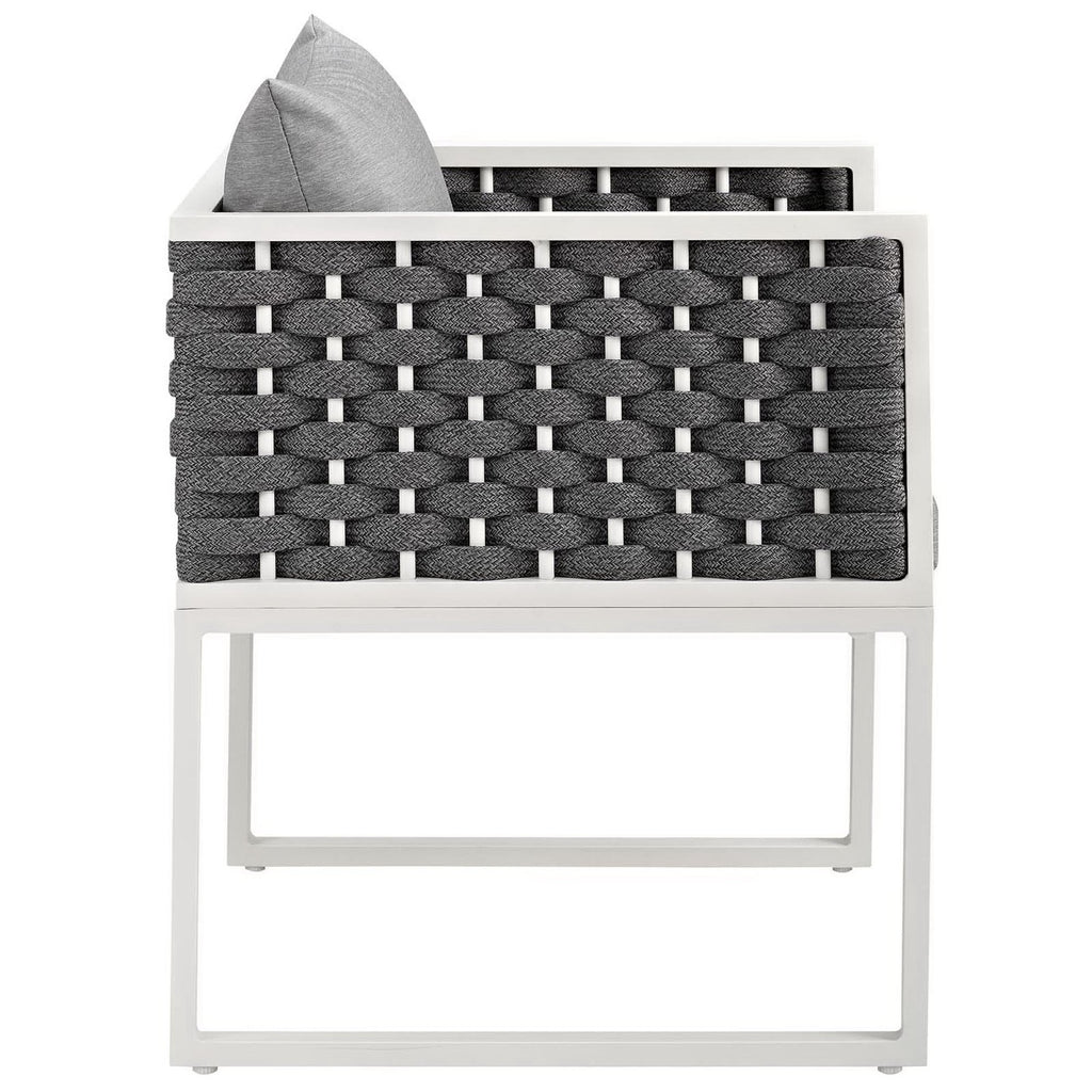 Stance Outdoor Patio Aluminum Dining Armchair Set of 2 - White Gray