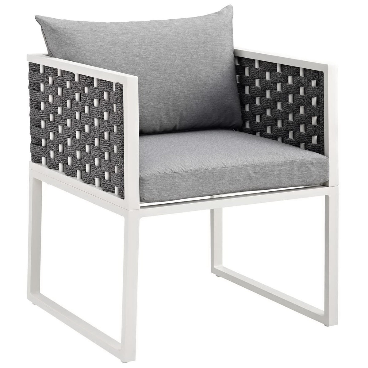 Stance 9 Piece Outdoor Patio Aluminum Dining Set - White Gray