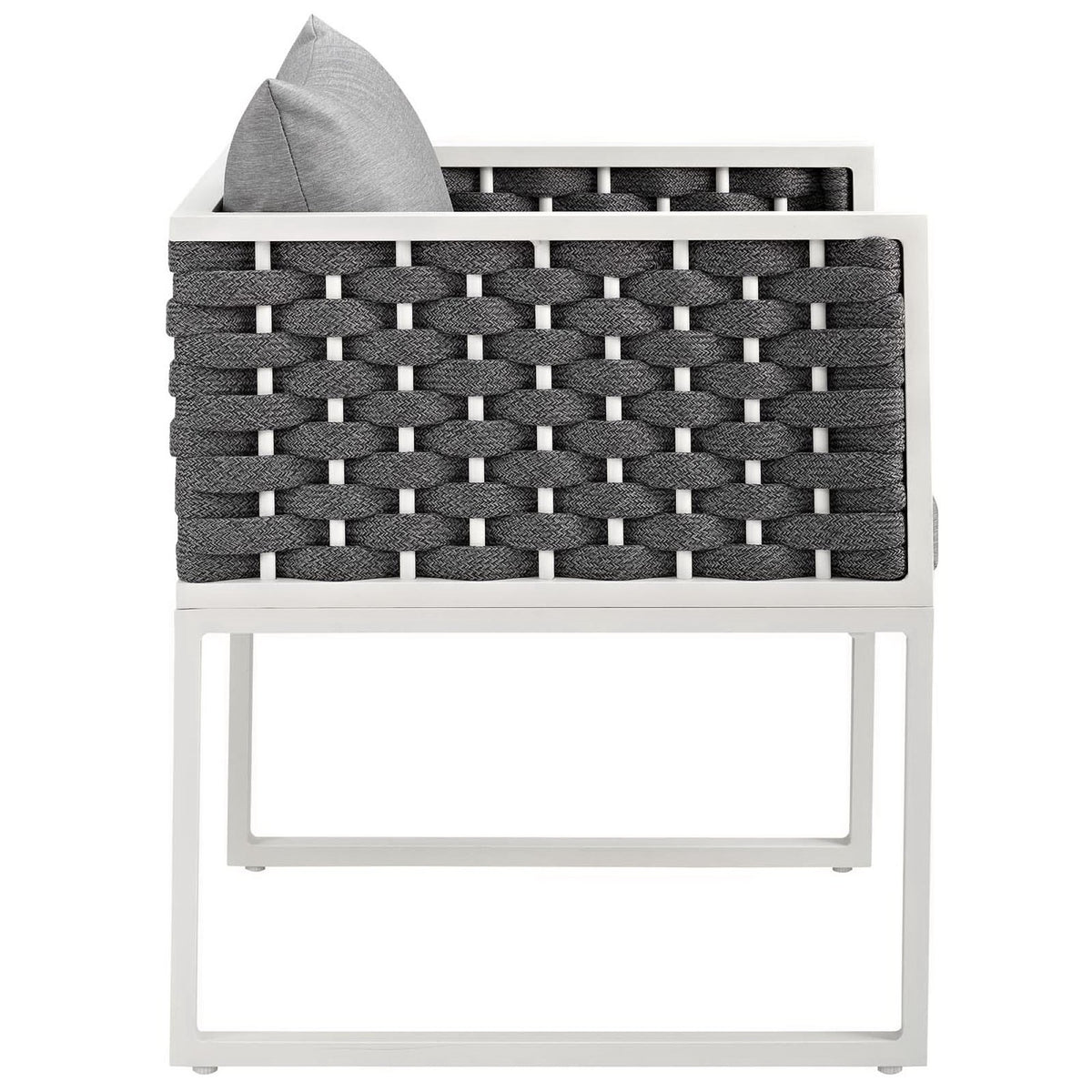 Stance 9 Piece Outdoor Patio Aluminum Dining Set - White Gray