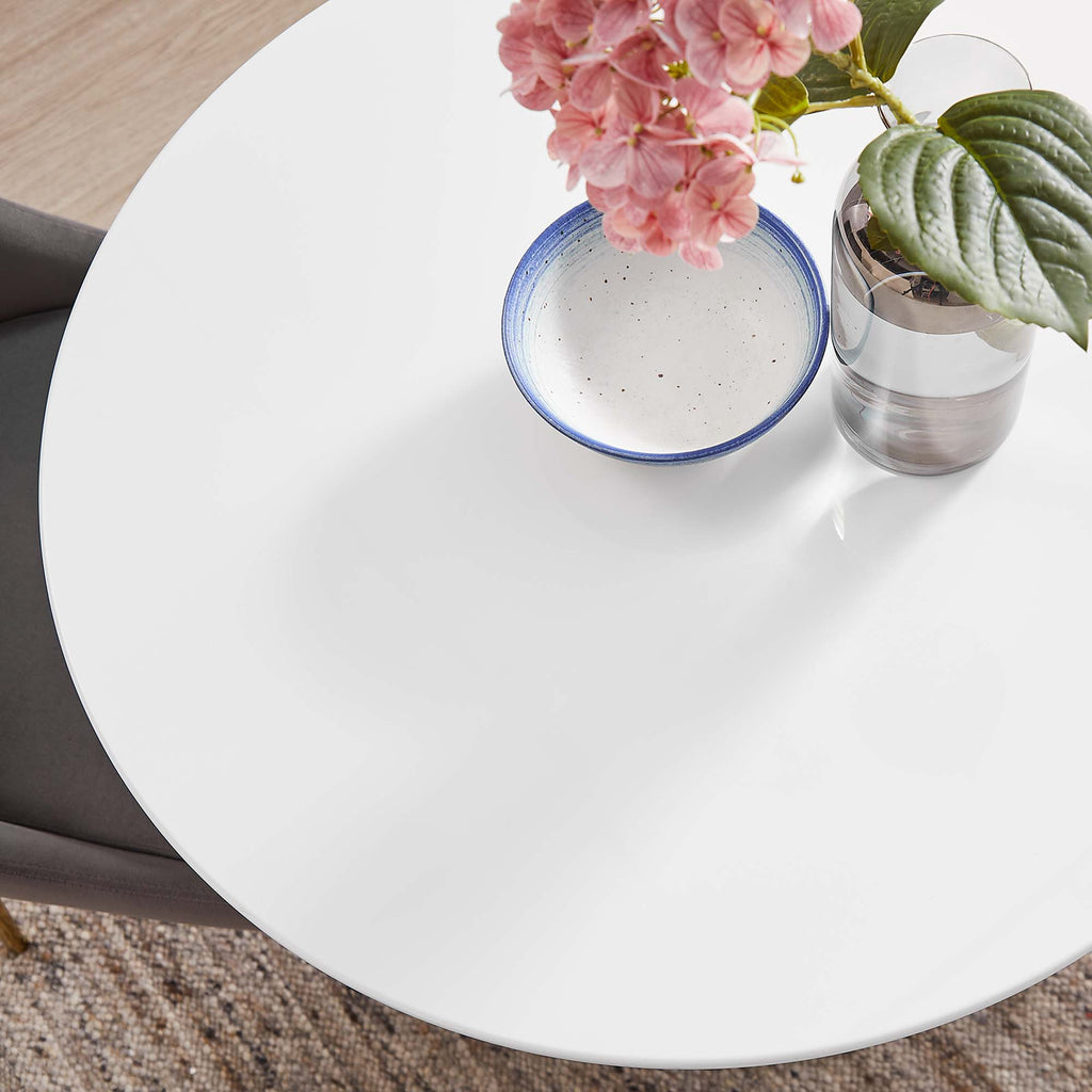 Lippa 28" Round Wood Dining Table - Gold White
