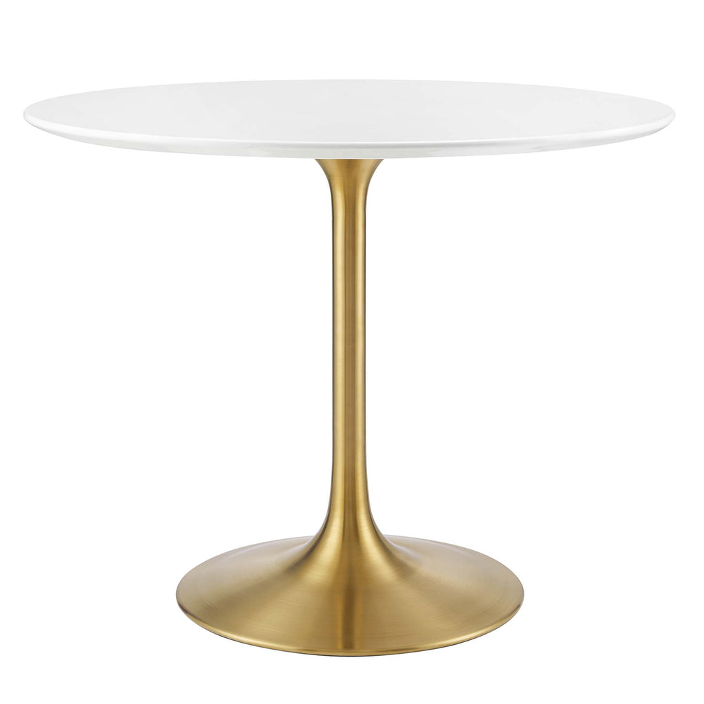 Lippa 36" Round Wood Dining Table - Gold White
