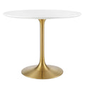 Lippa 36" Round Wood Dining Table - Gold White
