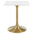 Lippa 24" Square Wood Dining Table - Gold White