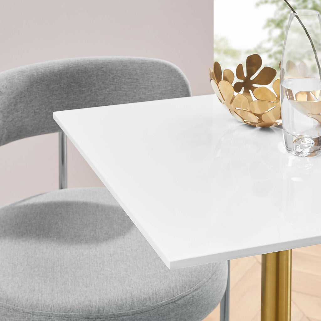 Lippa 24" Square Wood Dining Table - Gold White