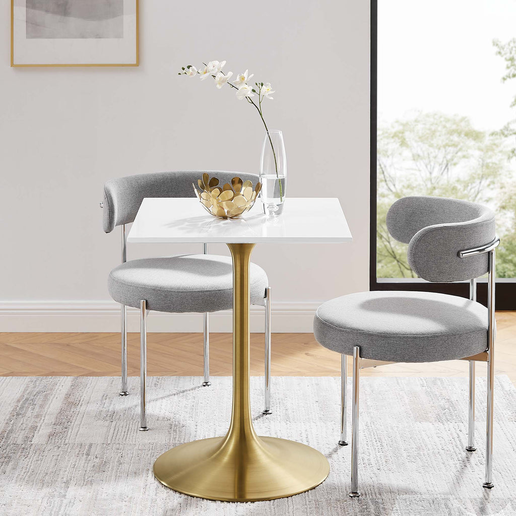 Lippa 24" Square Wood Dining Table - Gold White