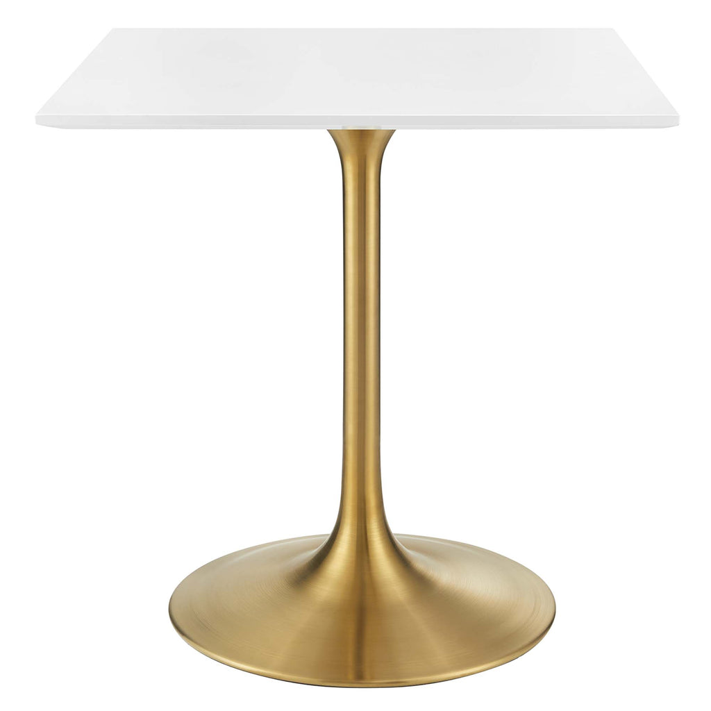 Lippa 28" Square Wood Dining Table - Gold White