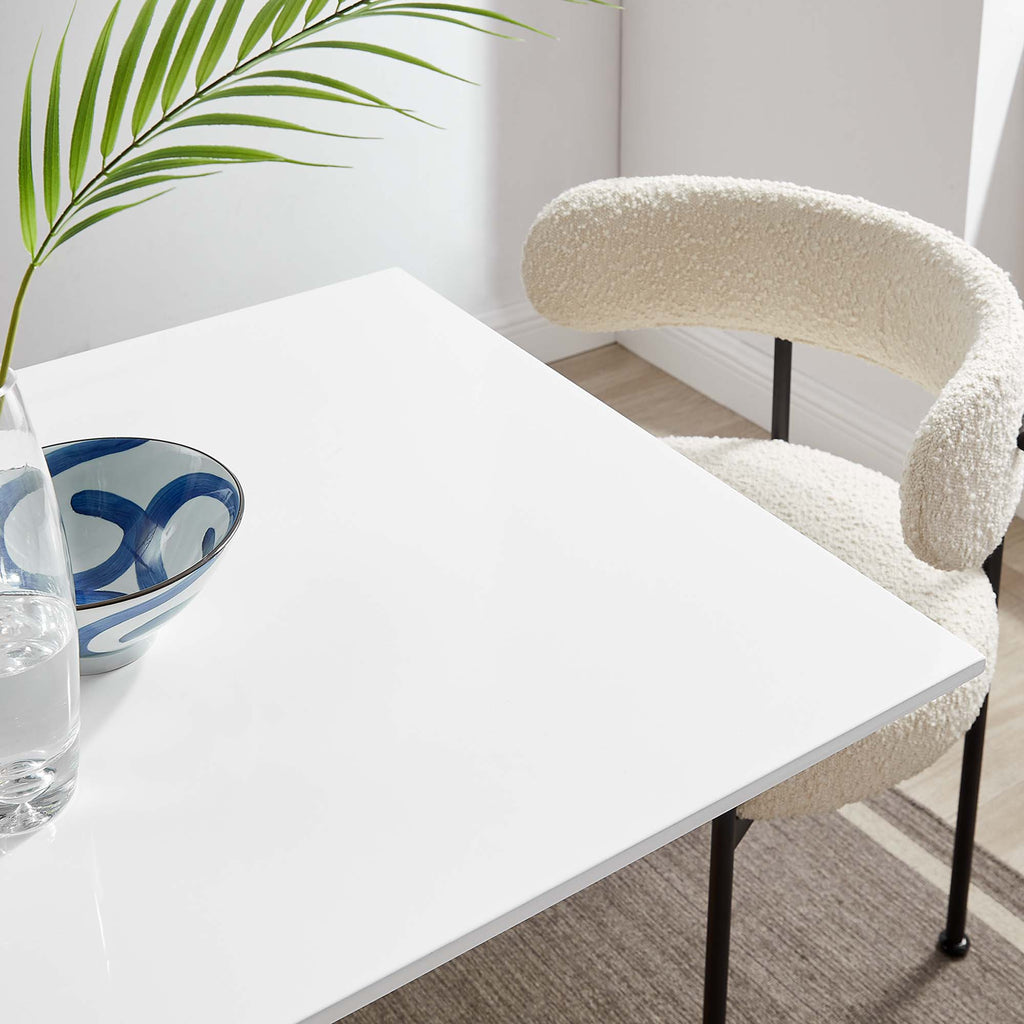 Lippa 28" Square Wood Dining Table - Gold White