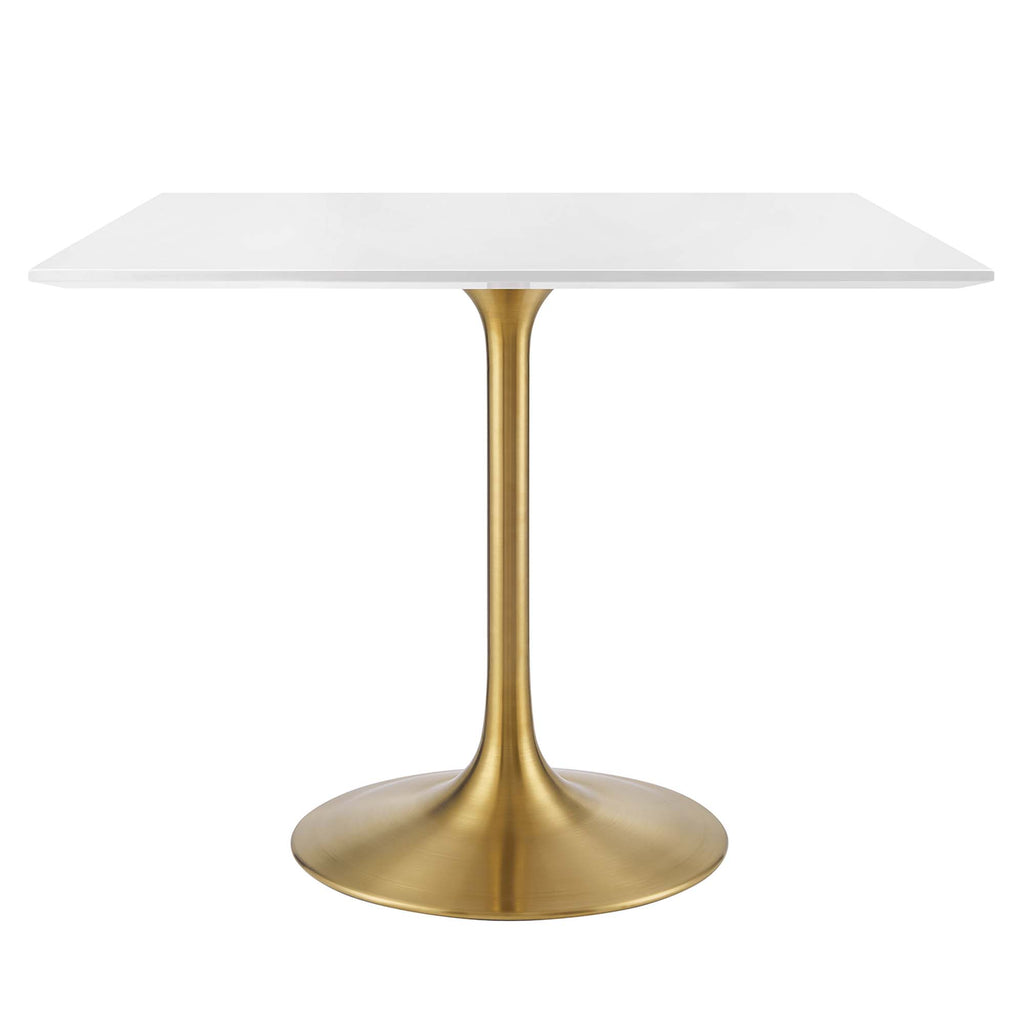 Lippa 36" Square Wood Dining Table - Gold White