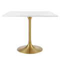 Lippa 36" Square Wood Dining Table - Gold White
