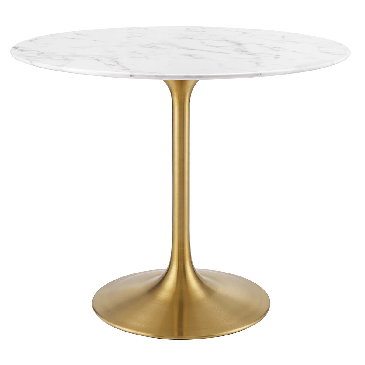 Lippa 36" Round Faux Marble Dining Table - Gold White
