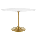 Lippa 48" Oval Wood Dining Table - Gold White