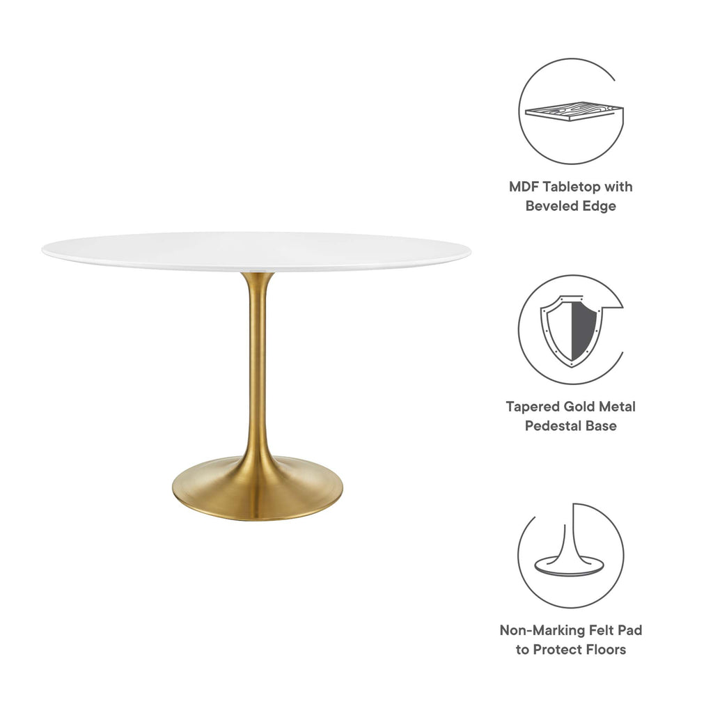 Lippa 48" Oval Wood Dining Table - Gold White