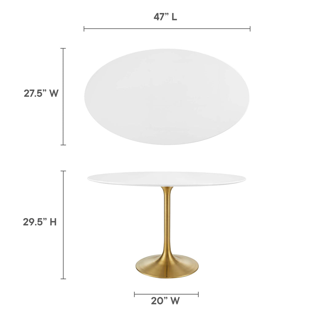 Lippa 48" Oval Wood Dining Table - Gold White
