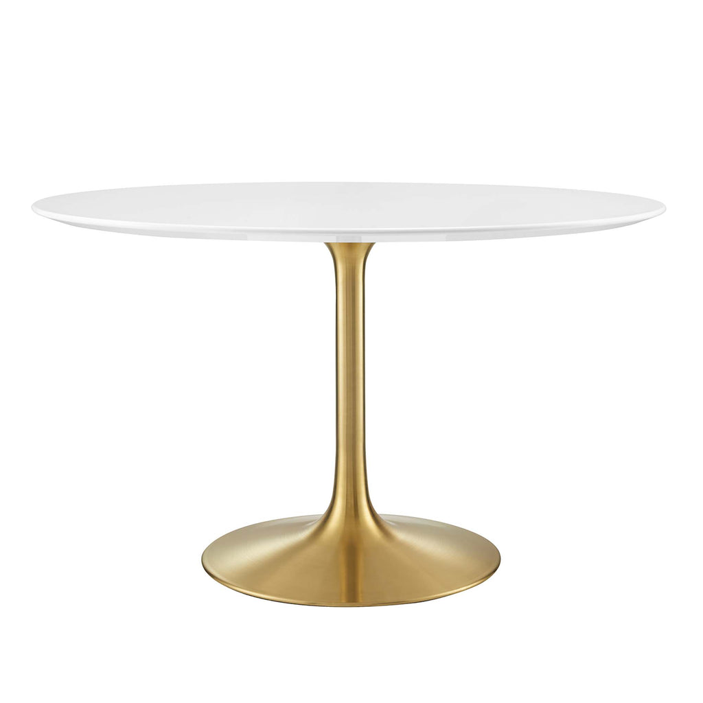 Lippa 48" Round Wood Dining Table - Gold White
