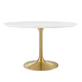 Lippa 48" Round Wood Dining Table - Gold White