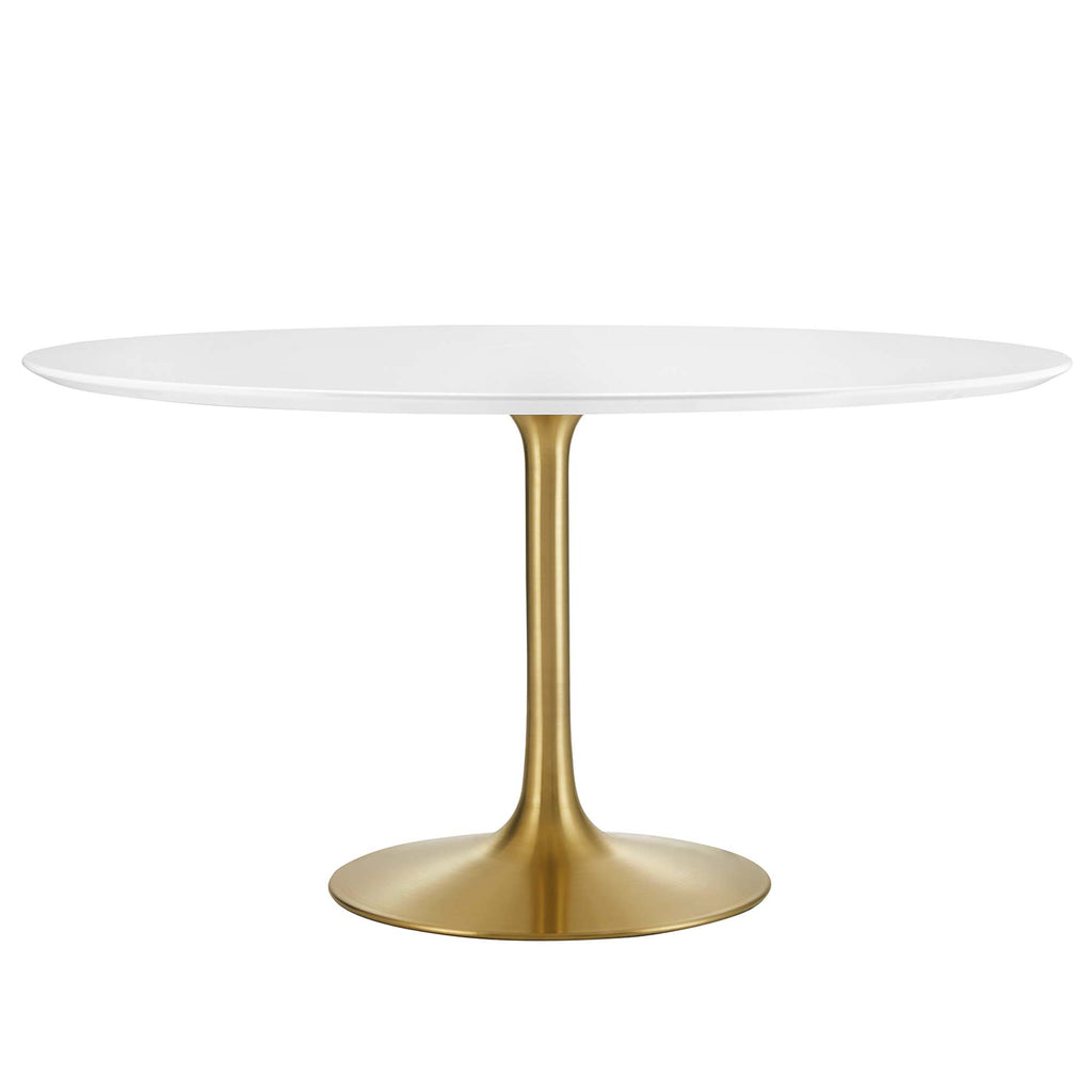 Lippa 54" Round Wood Dining Table - Gold White