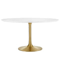 Lippa 54" Round Wood Dining Table - Gold White