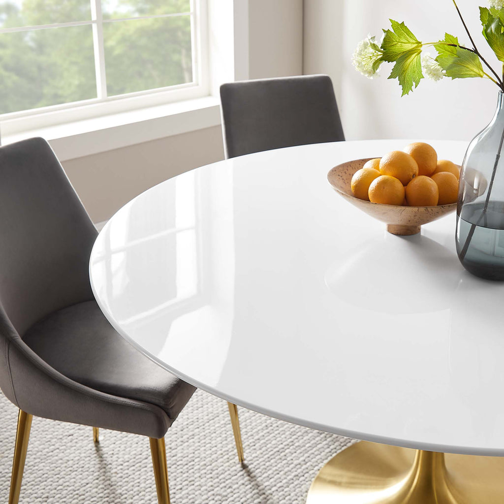 Lippa 60" Round Wood Dining Table - Gold White