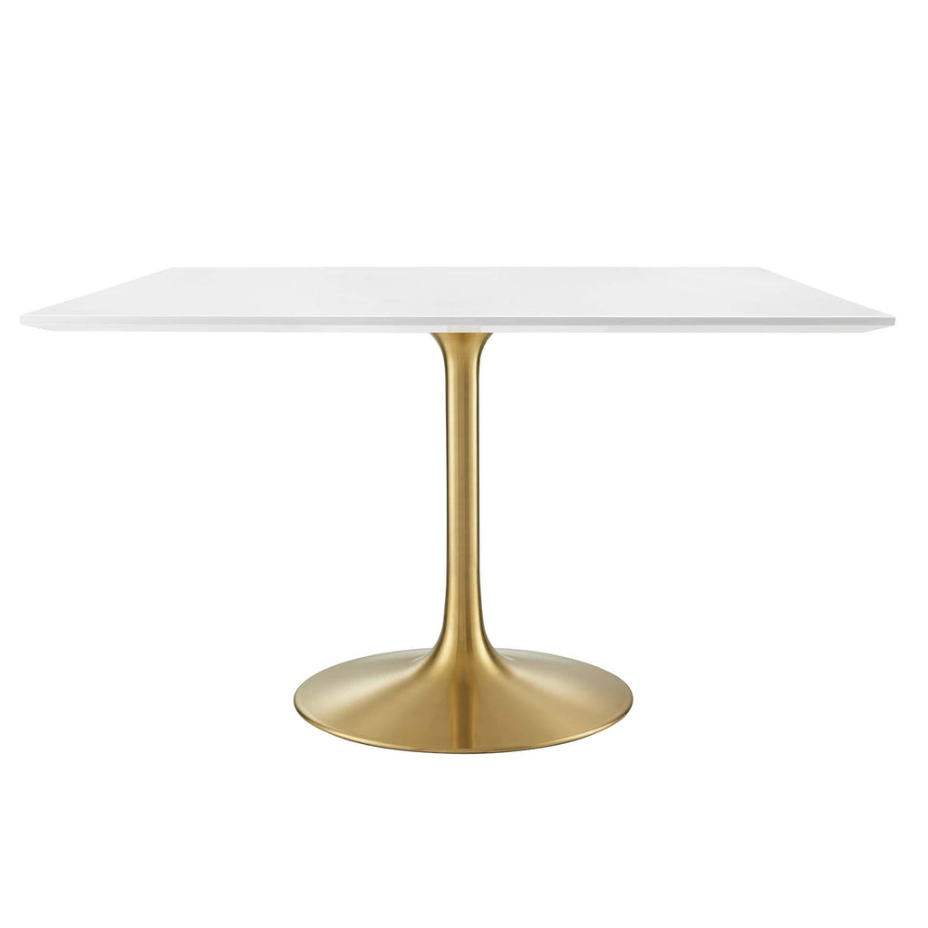 Lippa 48" Square Wood Dining Table - Gold White