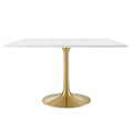 Lippa 48" Square Wood Dining Table - Gold White
