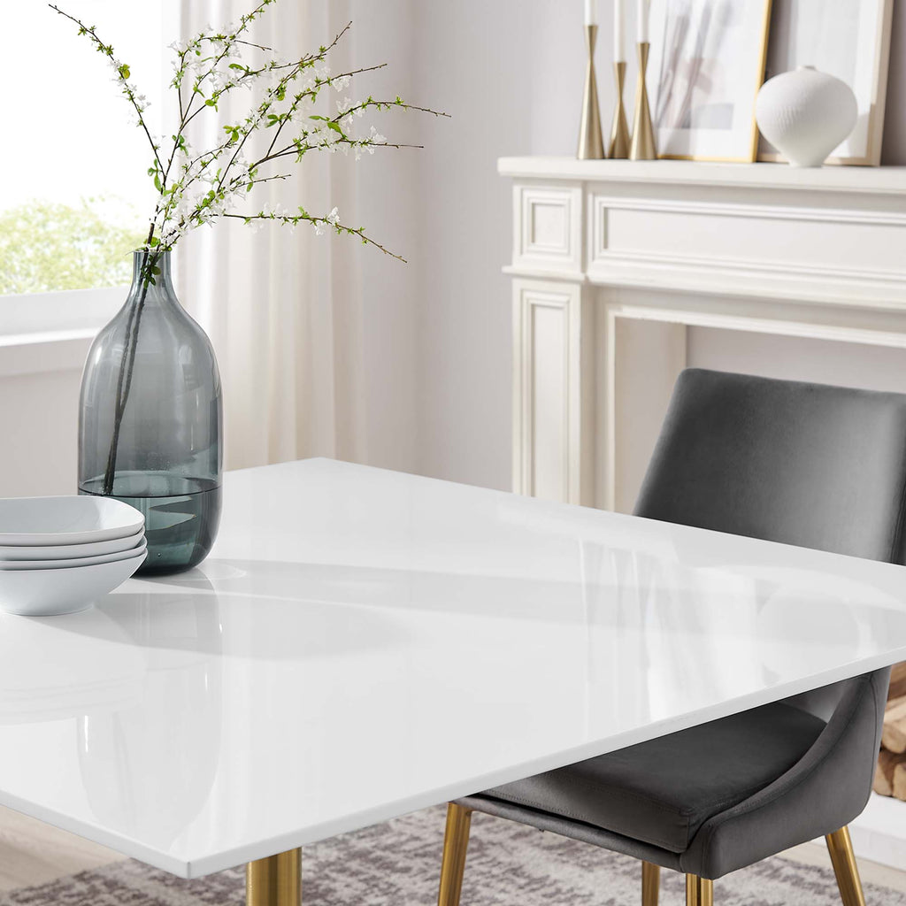 Lippa 48" Square Wood Dining Table - Gold White