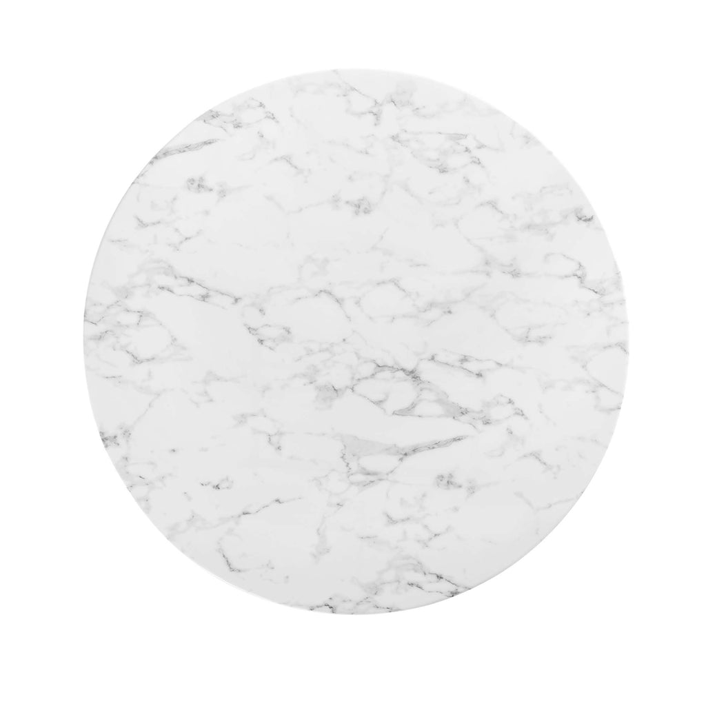 Lippa 48" Round Faux Marble Dining Table - Gold White