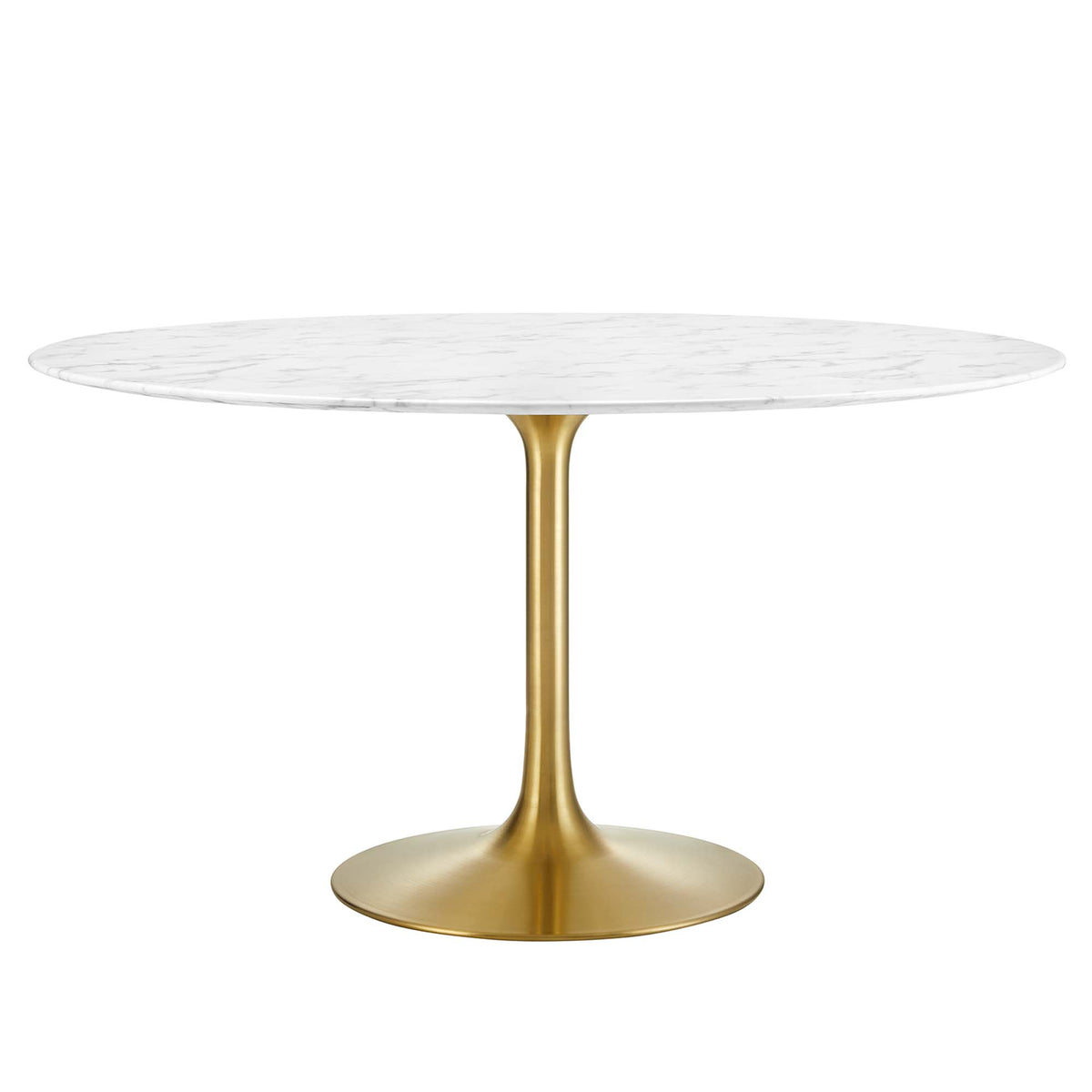 Lippa 54" Round Faux Marble Dining Table - Gold White