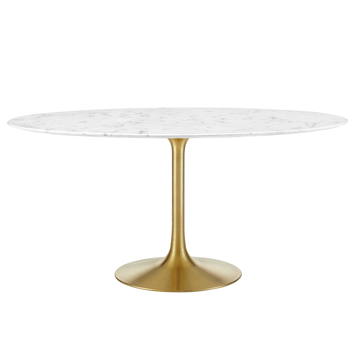 Lippa 60" Round Faux Marble Dining Table - Gold White