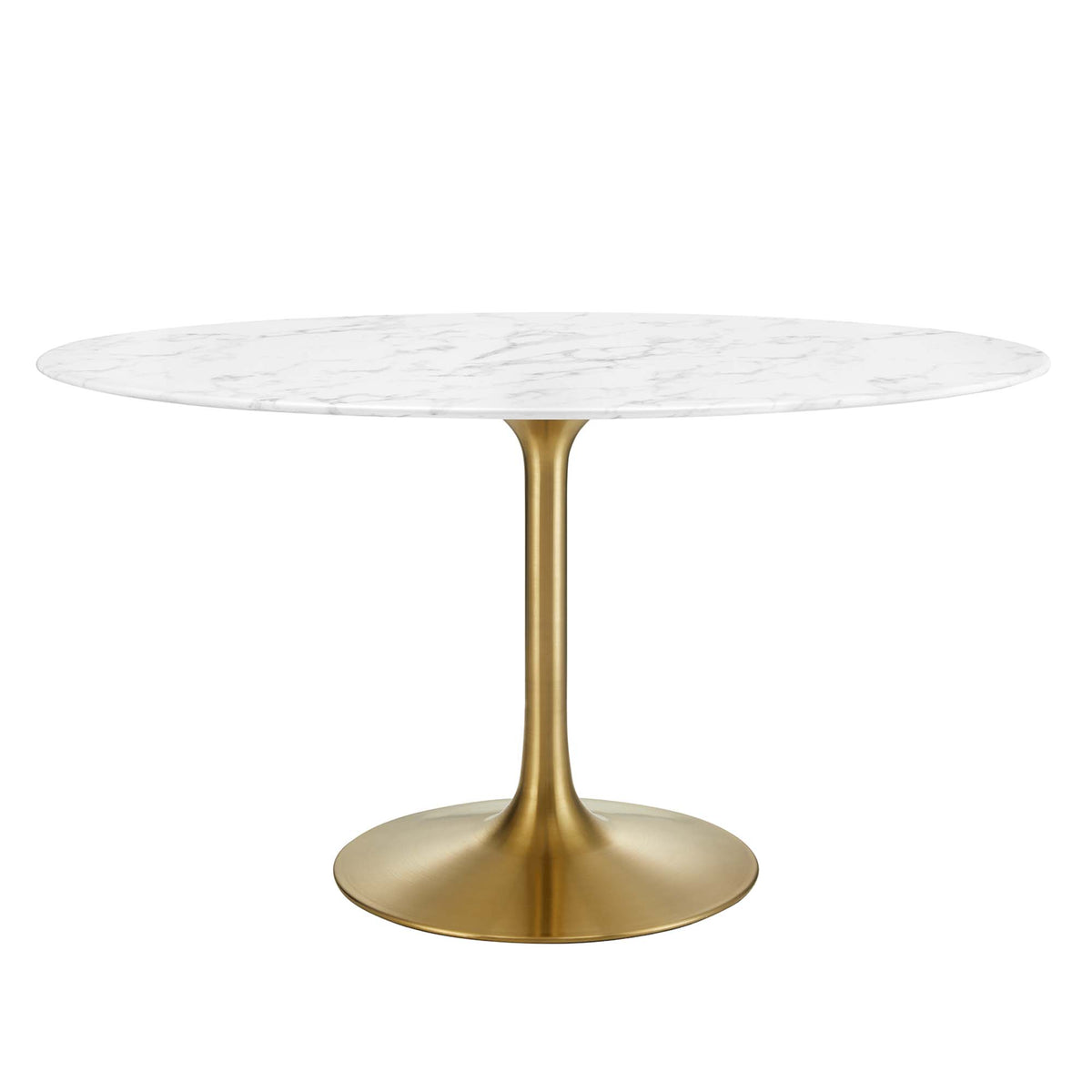 Lippa 54" Oval Faux Marble Dining Table - Gold White