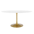 Lippa 60" Oval Wood Dining Table - Gold White