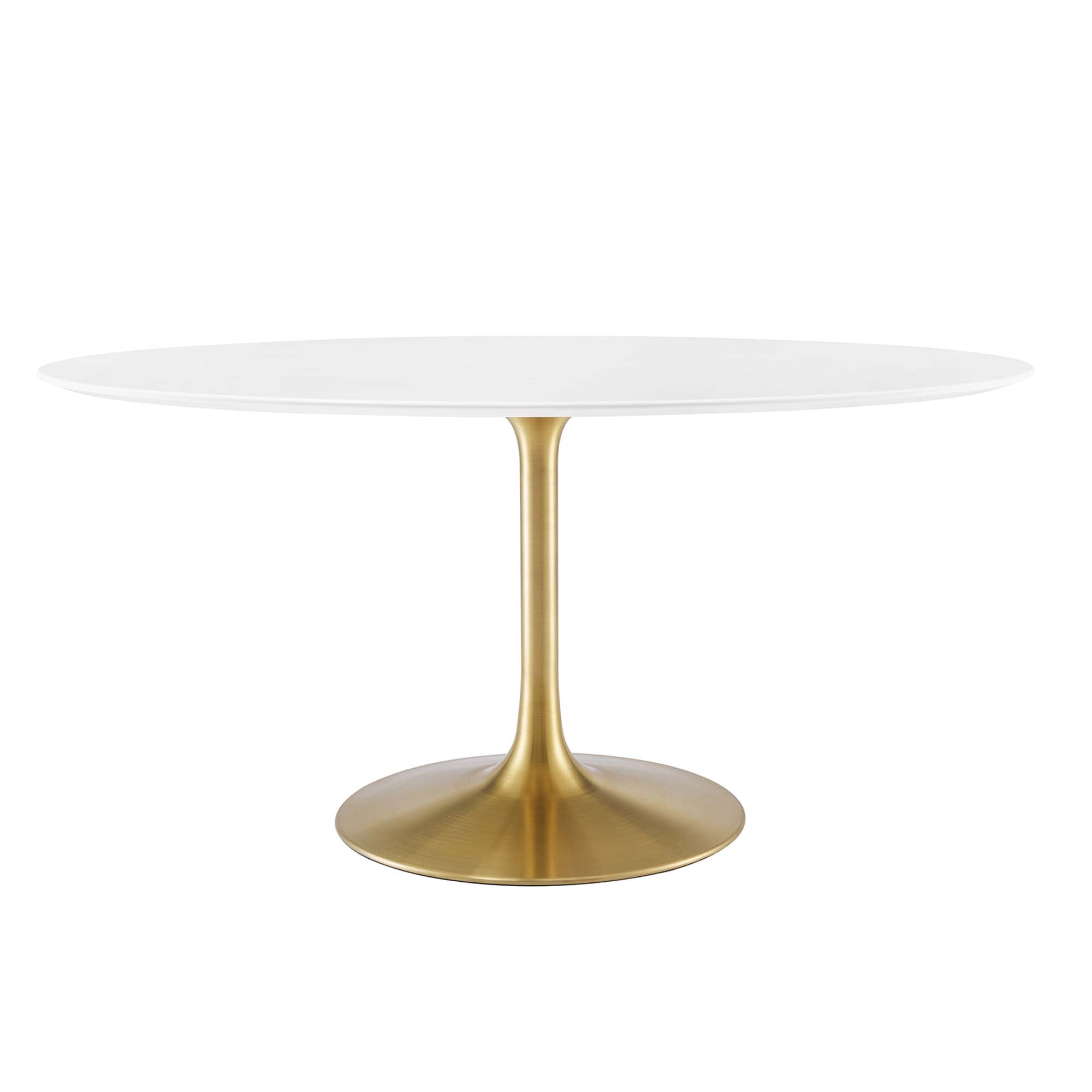Lippa 60" Oval Wood Dining Table - Gold White