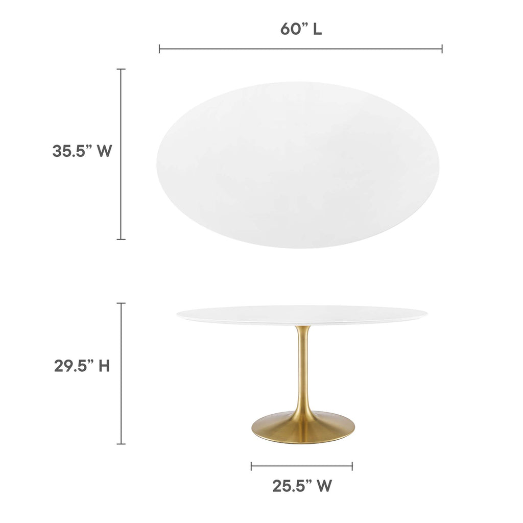 Lippa 60" Oval Wood Dining Table - Gold White