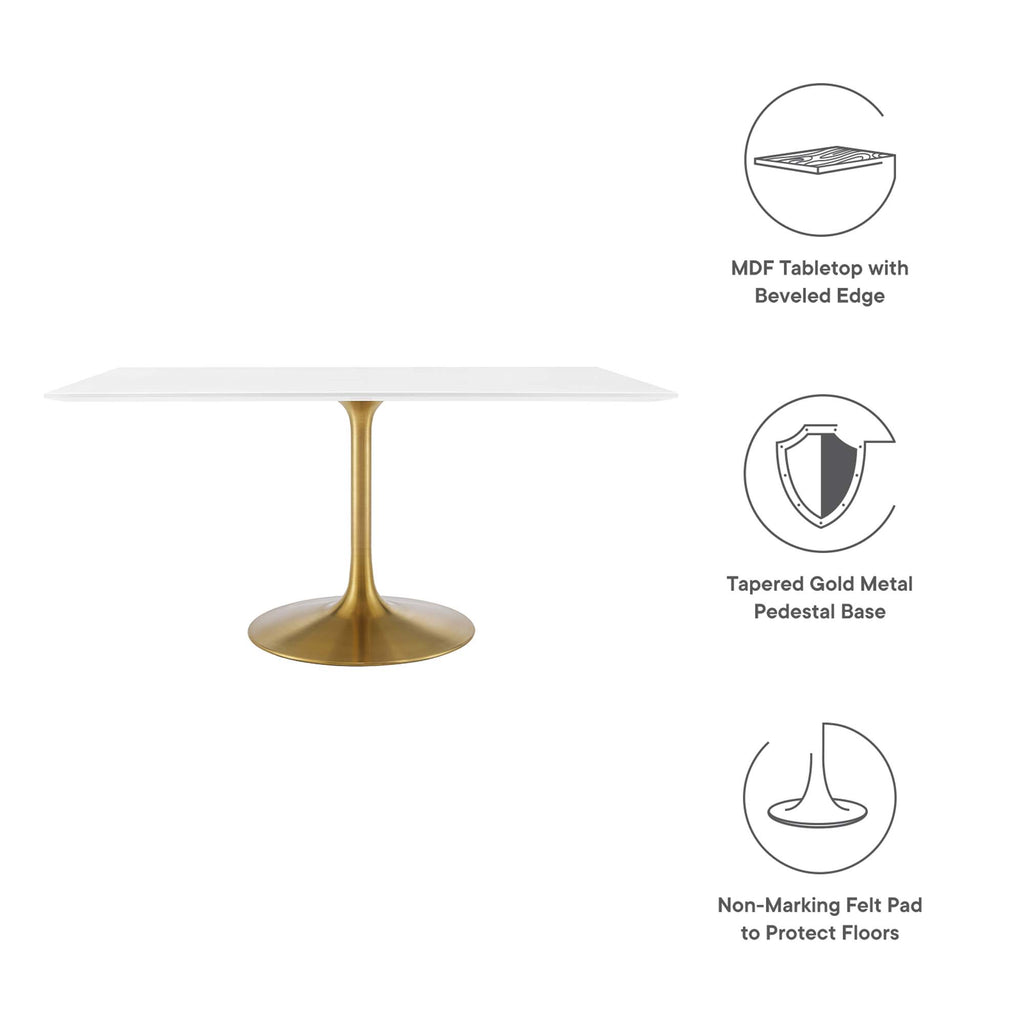 Lippa 60" Rectangular Wood Dining Table - Gold White