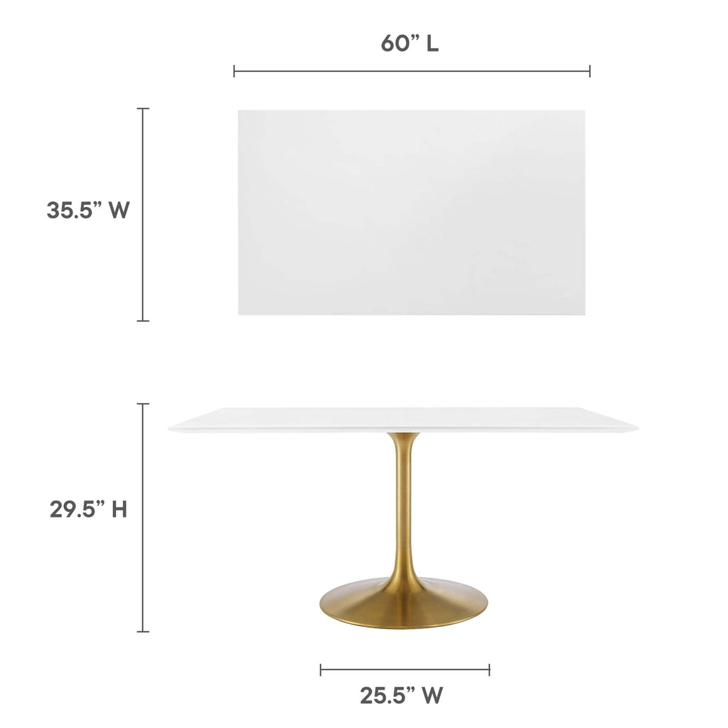 Lippa 60" Rectangular Wood Dining Table - Gold White