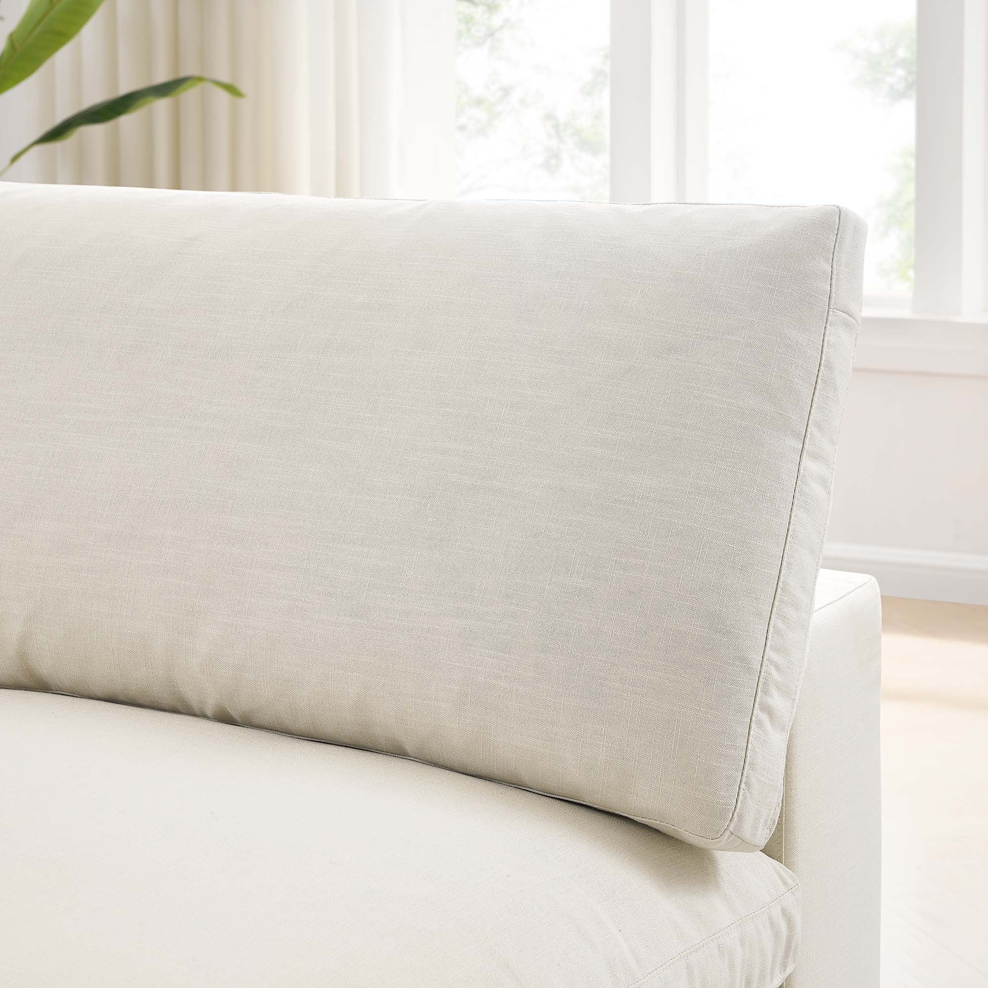 Commix Down Filled Overstuffed Armless Chair - Light Beige