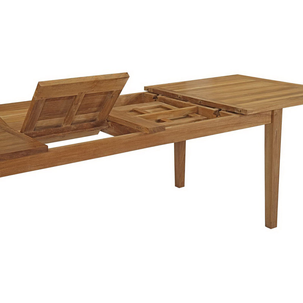 Marina 9 Piece Outdoor Patio Teak Dining Set - Natural (8 Armchairs, Table)