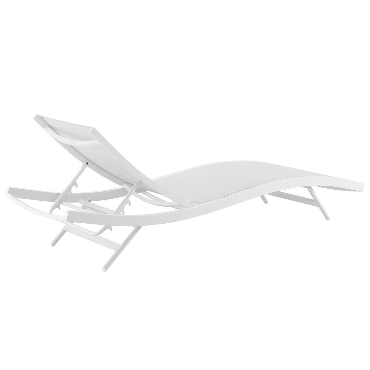 Glimpse Outdoor Patio Mesh Chaise Lounge Chair - White White