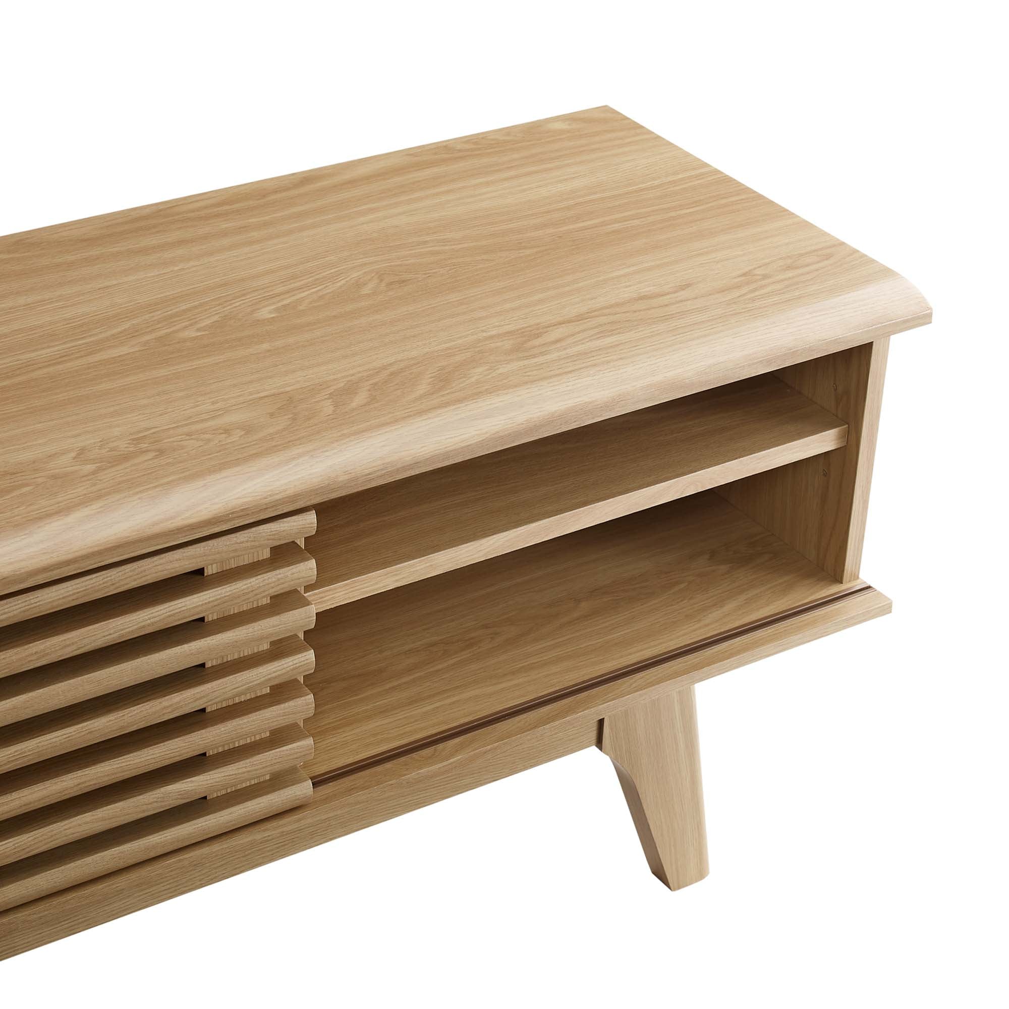 Render 70" Entertainment Center TV Stand - Oak
