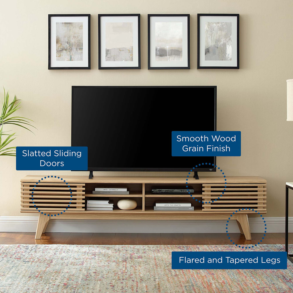 Render 70" Entertainment Center TV Stand - Oak